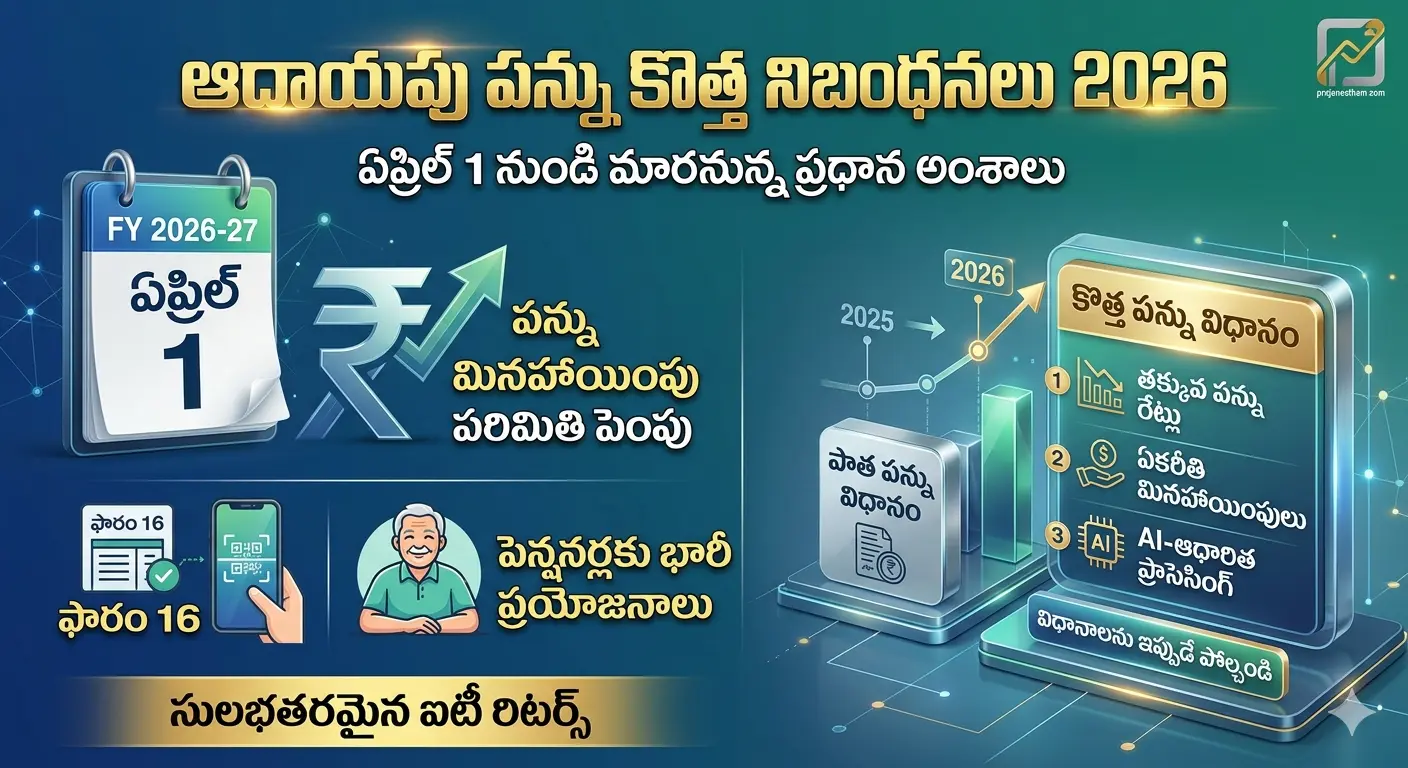 Income Tax New Rules 2026 India : కొత్త ఆదాయపు పన్ను నిబంధనలు 2026: రేపటి నుండే అమల్లోకి.. పన్ను చెల్లింపుదారులకు ఊరటనిచ్చే మార్పులు ఇవే!