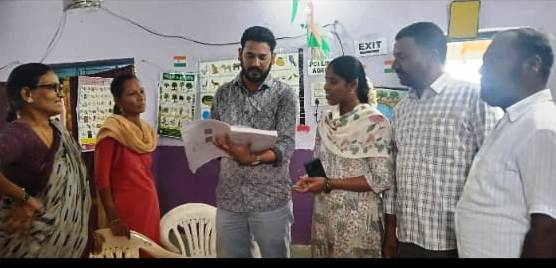 Mandapur School Inspection మాందాపూర్ పాఠశాల, అంగన్‌వాడీ కేంద్రాలను తనిఖీ చేసిన గ్రామ సర్పంచ్