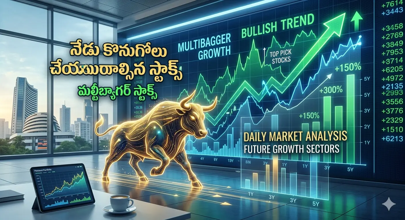 Multibagger Stocks : నేడు కొనుగోలు చేయాల్సిన స్టాక్స్: మల్టీబ్యాగర్ రిటర్న్స్ ఇచ్చే టాప్ 5 షేర్లు ఇవే!