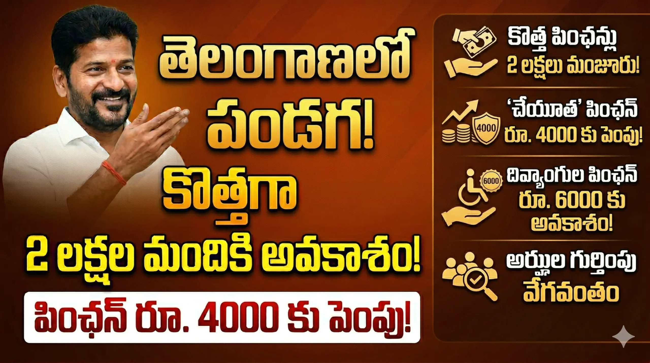 Telangana New Pensions Update తెలంగాణలో కొత్త పింఛన్ల పండగ!