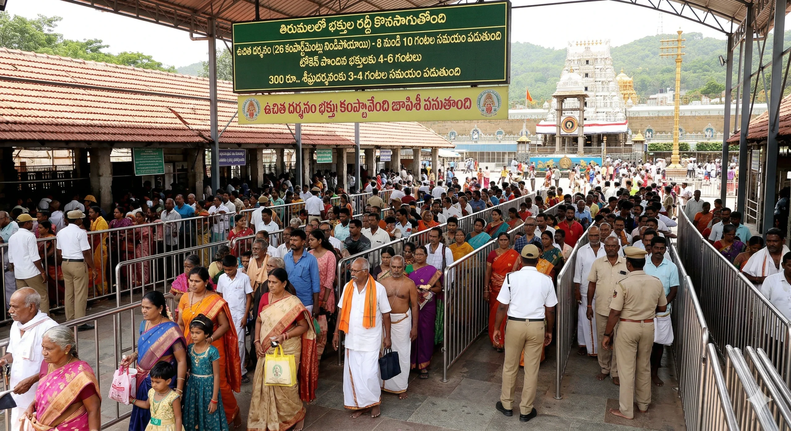Tirumala Devotees Rush తిరుమలలో పెరిగిన భక్తుల రద్దీ