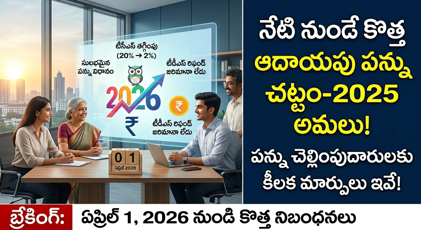 New Income Tax Act 2025 : నేటి నుండే కొత్త ఆదాయపు పన్ను చట్టం-2025 అమలు: పన్ను చెల్లింపుదారులకు కీలక మార్పులు ఇవే!