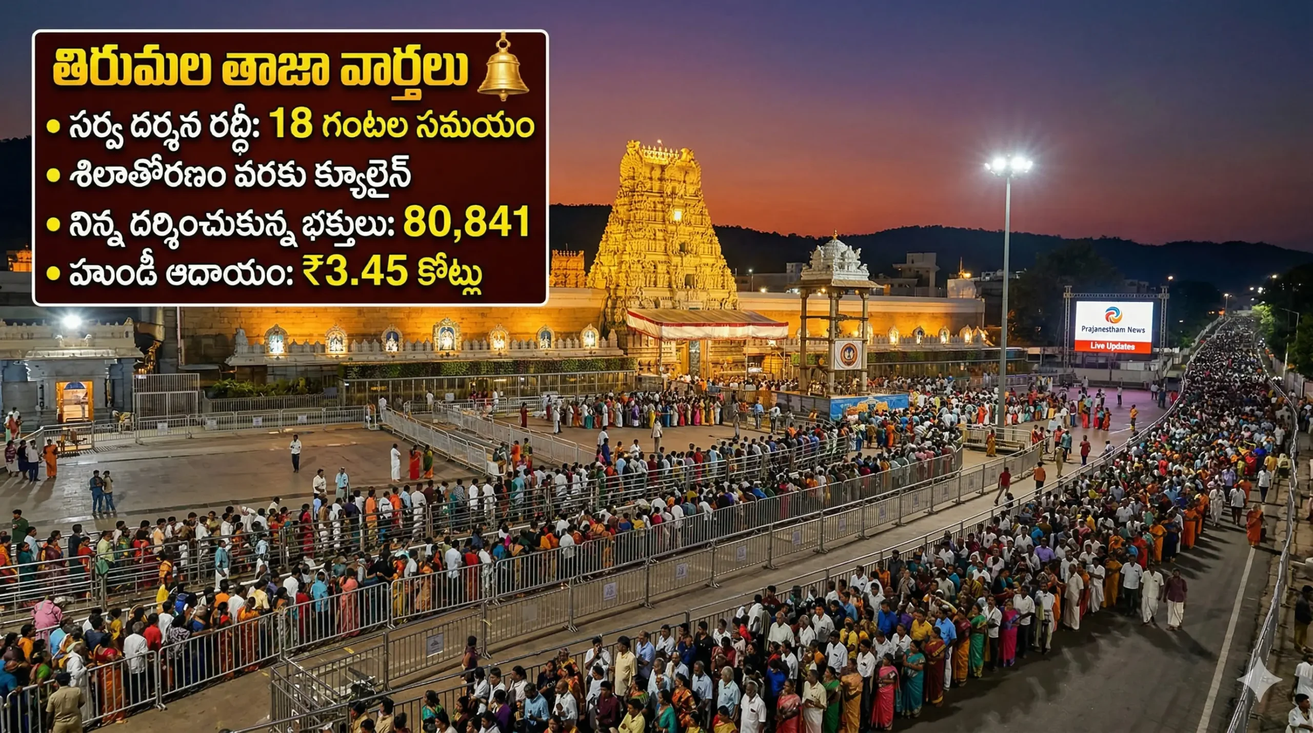 Tirumala Latest News Today